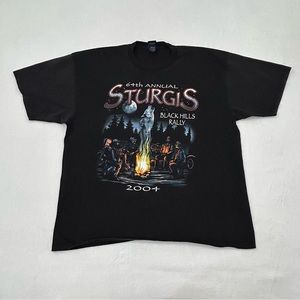 Vintage 2004 Sturgis 64th Annual Black Hills Rally Motorcycle Biker Shirt Men XL